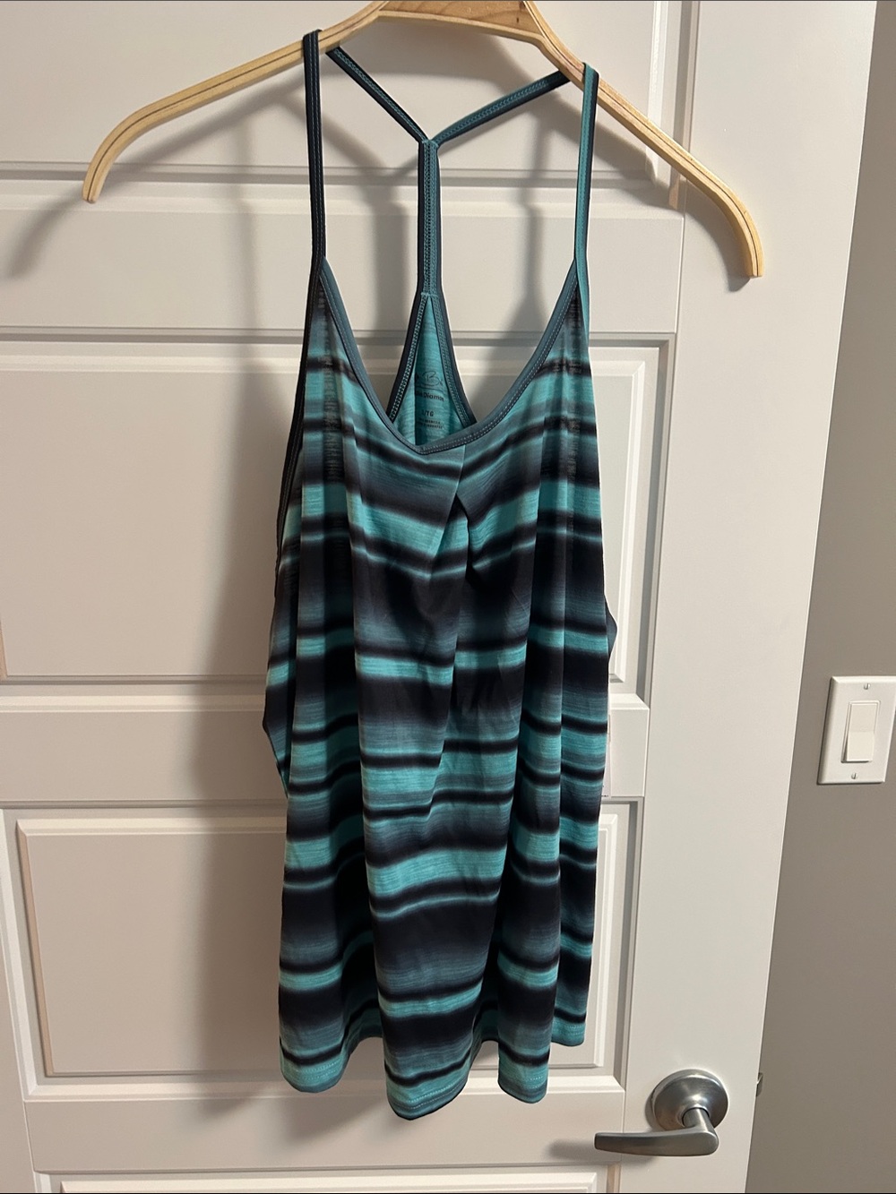 Black Diamond Teal & Black Striped Racerback Camisole